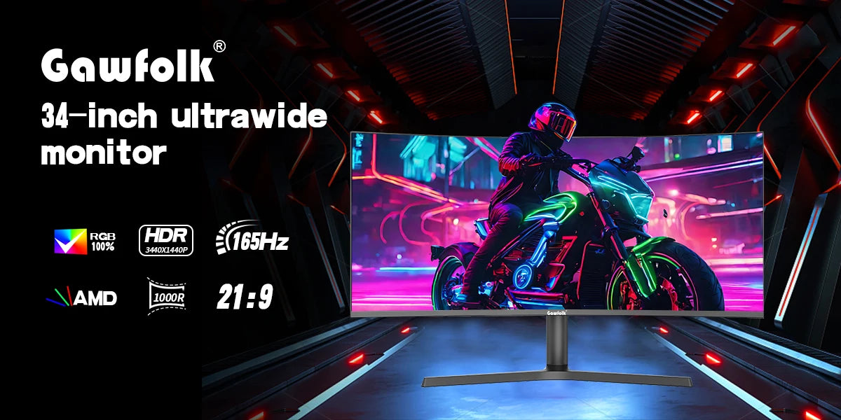 Voltora UltraWide 34” Curved Gaming Monitor – 144Hz HDR400, 1500R Immersion