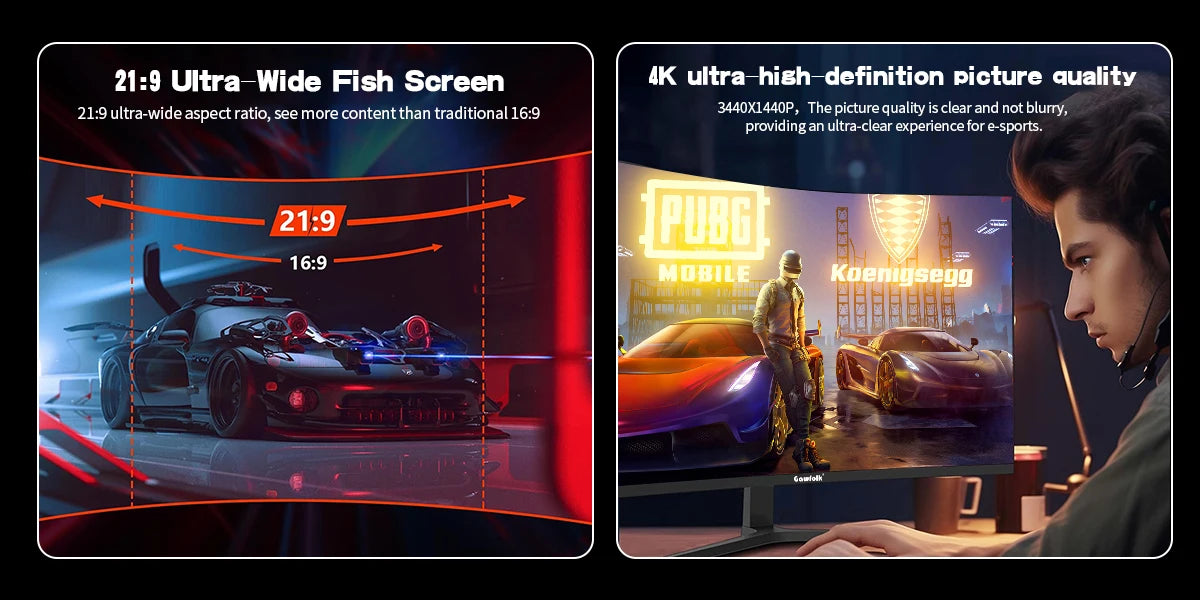 Voltora UltraWide 34” Curved Gaming Monitor – 144Hz HDR400, 1500R Immersion